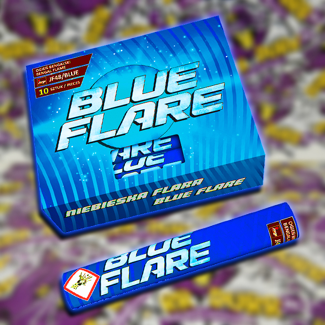BLUE BENGAL FLARE 45sec. kék bengálfáklya - görögtűz