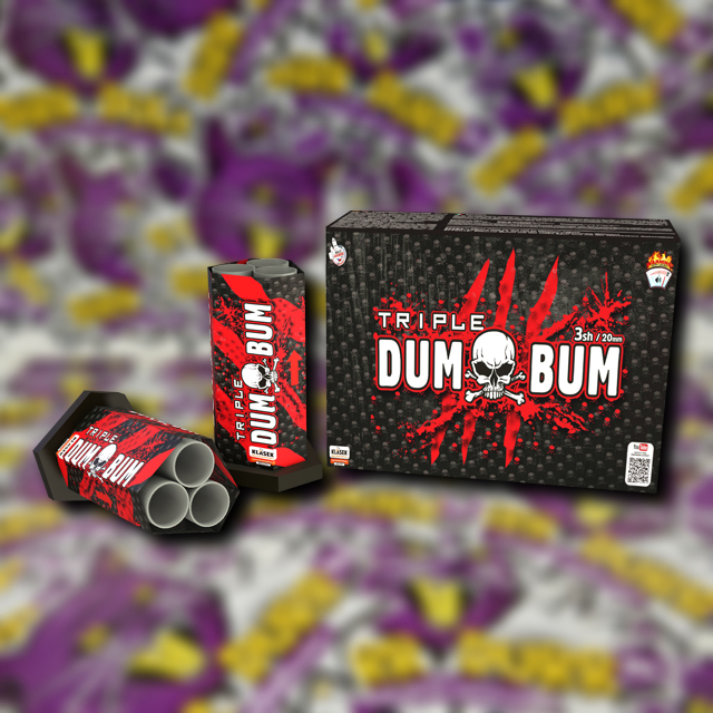 DUM BUM TRIPLE 20mm 5db/csomag vetőcsöves légibomba (tripla lövés)