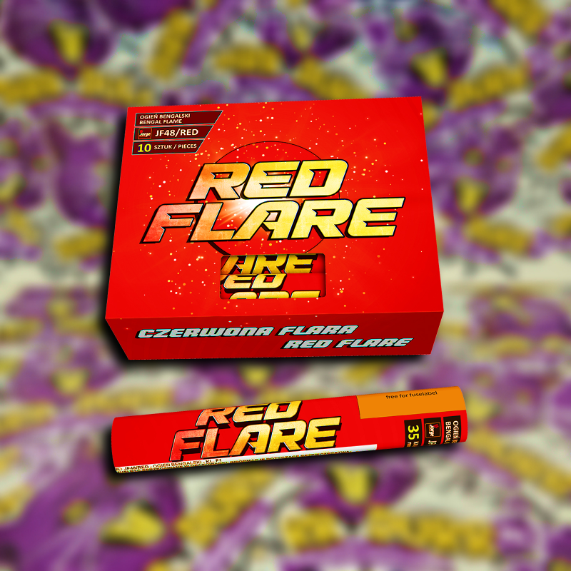 RED BENGAL FLARE 45sec. piros bengálfáklya - görögtűz termékfotó