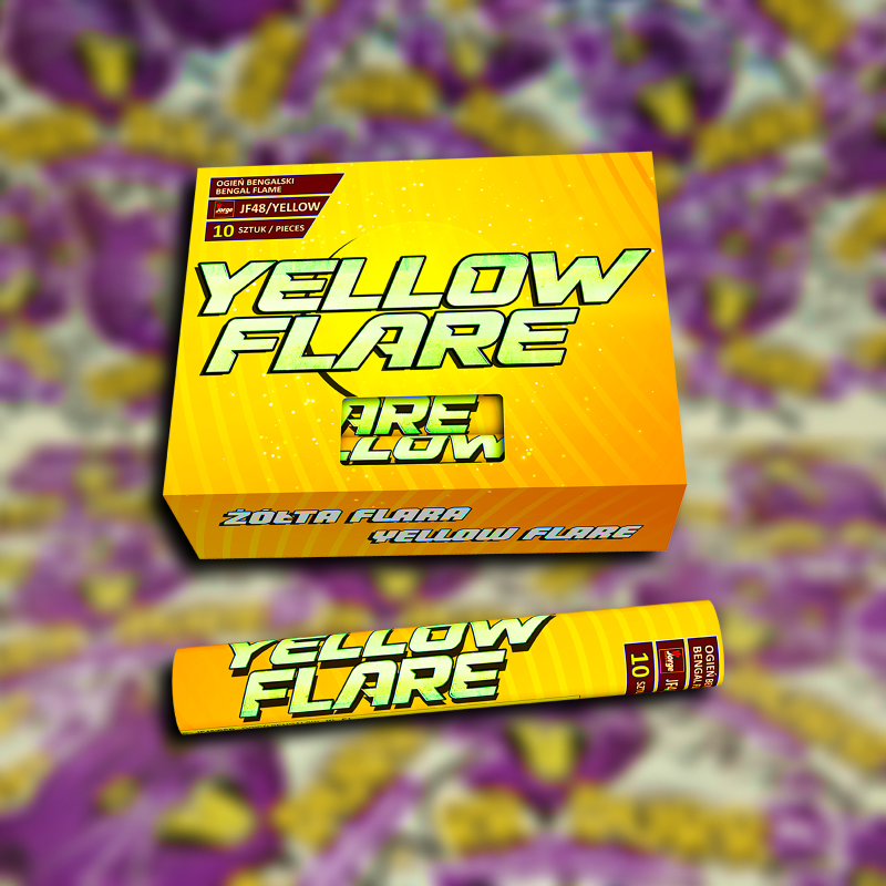 YELLOW BENGAL FLARE 45sec. sárga bengálfáklya - görögtűz termékfotó