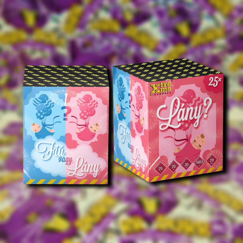 LÁNY / GIRL 25 LÖVÉS 20MM BABANEME / GENDER REVEAL termékfotó