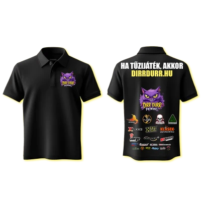 "Logós" Galléros Póló Fekete színben 2XL-es méret