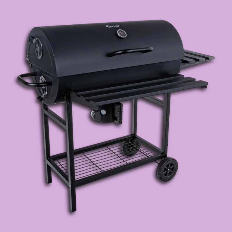 Geko hordó alakú faszenes grill fedéllel –  71x45 cm-es rács termékfotó 1