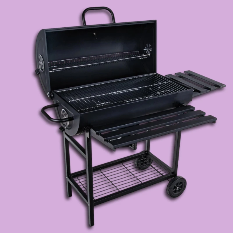 Geko hordó alakú faszenes grill fedéllel –  71x45 cm-es rács termékfotó 3
