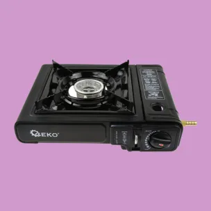 Geko hordozható kemping gázfőző - bután 2,5 kW, kettős rendeltetésű