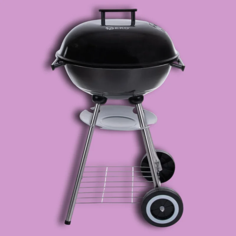 Geko kerek faszenes grill fedéllel – 39 cm átmérőjű rács termékfotó 1