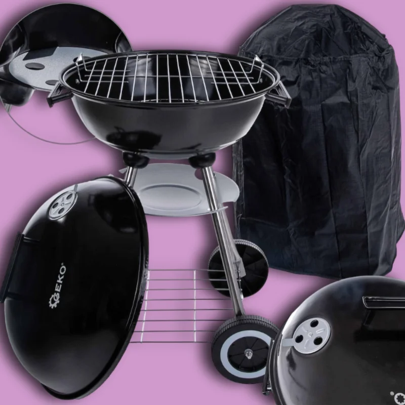 Geko kerek faszenes grill fedéllel – 39 cm átmérőjű rács termékfotó 2