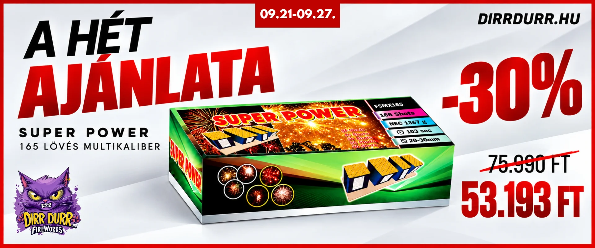 A hét ajánlata: Super Power 165 lövés most -30% kedvezménnyel!