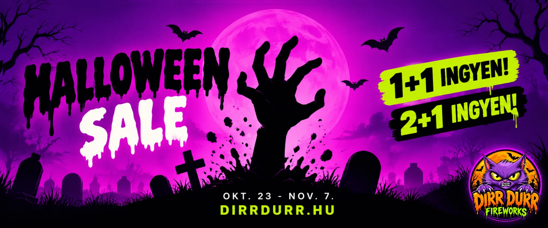 Halloween Akció a dirrdurr.hu-n, 1+1 és 2+1 akció minden kiemelt termékre